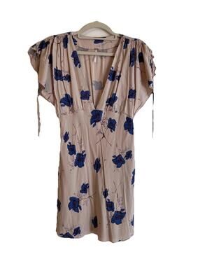 NWT FREE PEOPLE Drapey Melanie Printed Mini Dress in Pearl $128 - 4